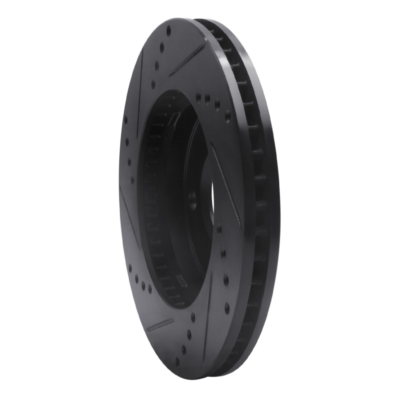 Chevrolet Classic Brake Rotor (1) - Front Right - R1 Concepts - Drilled & Slotted - Black - `97-`05